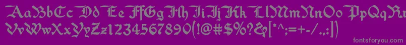 フォントWashingtontext ffy – 紫の背景に灰色の文字