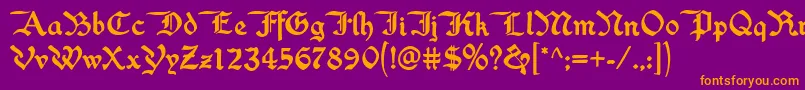 フォントWashingtontext ffy – 紫色の背景にオレンジのフォント