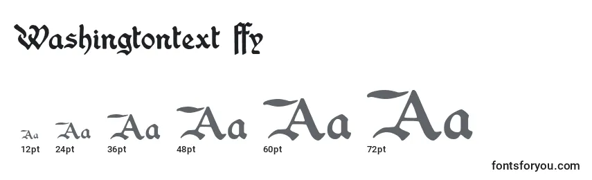 Größen der Schriftart Washingtontext ffy
