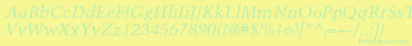 BlackfordSsiItalic Font – Green Fonts on Yellow Background