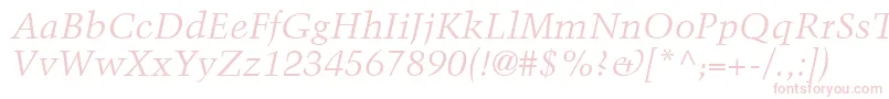 Шрифт BlackfordSsiItalic – розовые шрифты на белом фоне