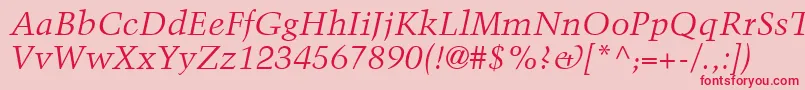 フォントBlackfordSsiItalic – ピンクの背景に赤い文字