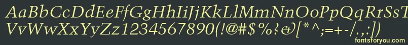 BlackfordSsiItalic Font – Yellow Fonts on Black Background