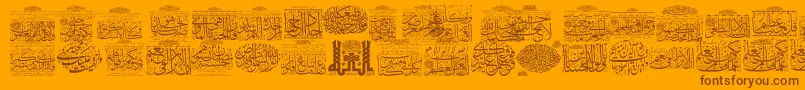 MyFontQuraan5 Font – Brown Fonts on Orange Background