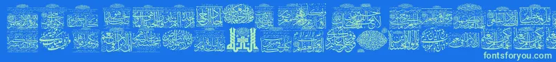 フォントMyFontQuraan5 – 青い背景に緑のフォント