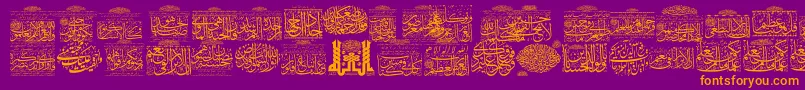 MyFontQuraan5 Font – Orange Fonts on Purple Background