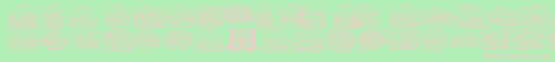 MyFontQuraan5 Font – Pink Fonts on Green Background