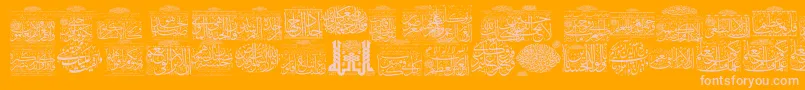 MyFontQuraan5 Font – Pink Fonts on Orange Background