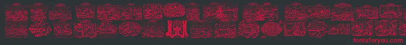 MyFontQuraan5 Font – Red Fonts on Black Background