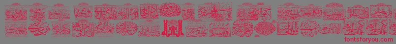 フォントMyFontQuraan5 – 赤い文字の灰色の背景