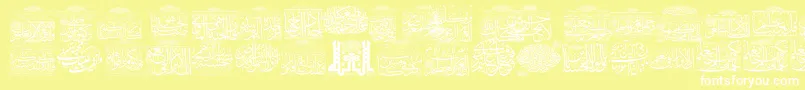 MyFontQuraan5 Font – White Fonts on Yellow Background