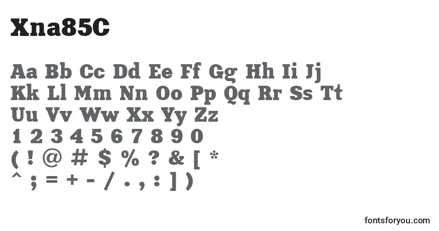 Schriftart Xna85C – Alphabet, Zahlen, spezielle Symbole