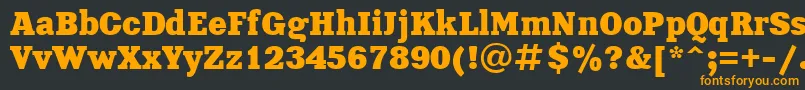 フォントXna85C – 黒い背景にオレンジの文字