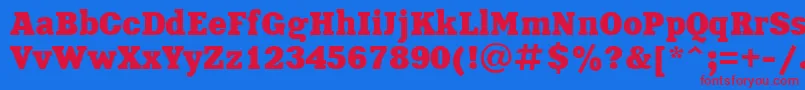 More about Xna85C Font Xna85C Font – Red Fonts on Blue Background
