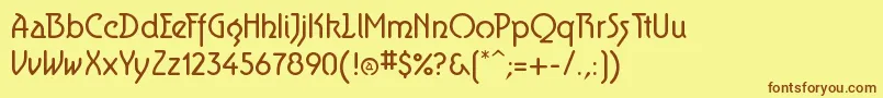 Aerolite-fontti – ruskeat fontit keltaisella taustalla