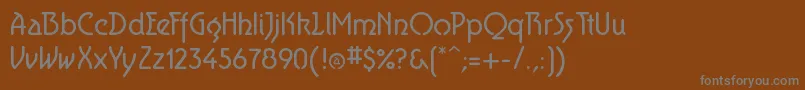 フォントAerolite – 茶色の背景に灰色の文字