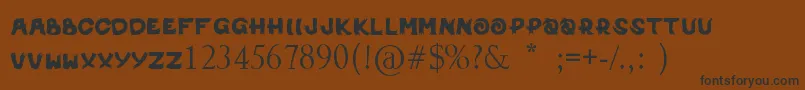 Michinoinku-Schriftart – Schwarze Schriften auf braunem Hintergrund