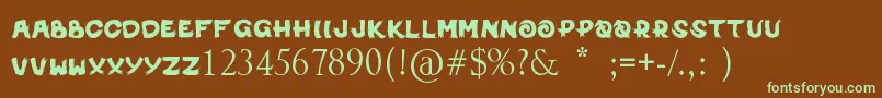 Michinoinku Font – Green Fonts on Brown Background