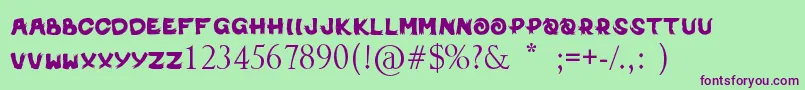 Michinoinku Font – Purple Fonts on Green Background