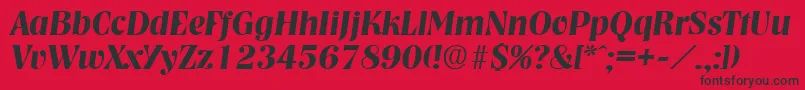 NashvilleDemiboldita Font – Black Fonts on Red Background