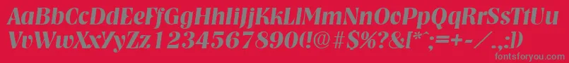 NashvilleDemiboldita Font – Gray Fonts on Red Background