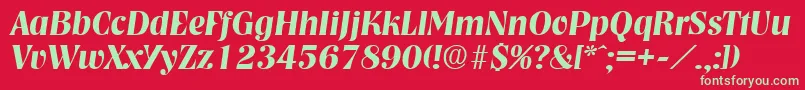 NashvilleDemiboldita Font – Green Fonts on Red Background