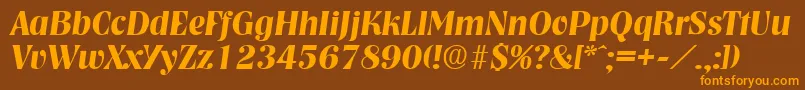 NashvilleDemiboldita Font – Orange Fonts on Brown Background