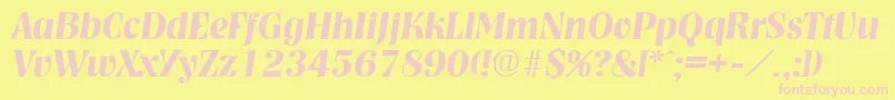 NashvilleDemiboldita Font – Pink Fonts on Yellow Background