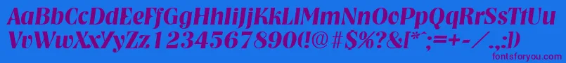 NashvilleDemiboldita Font – Purple Fonts on Blue Background