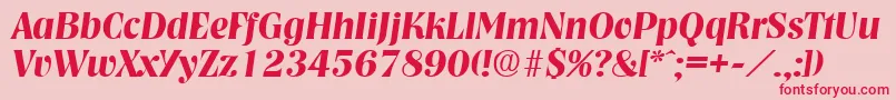 NashvilleDemiboldita Font – Red Fonts on Pink Background