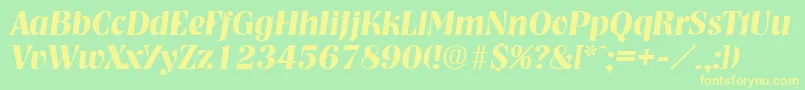 NashvilleDemiboldita Font – Yellow Fonts on Green Background