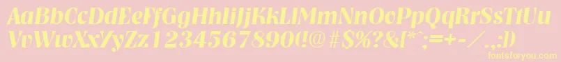 NashvilleDemiboldita Font – Yellow Fonts on Pink Background