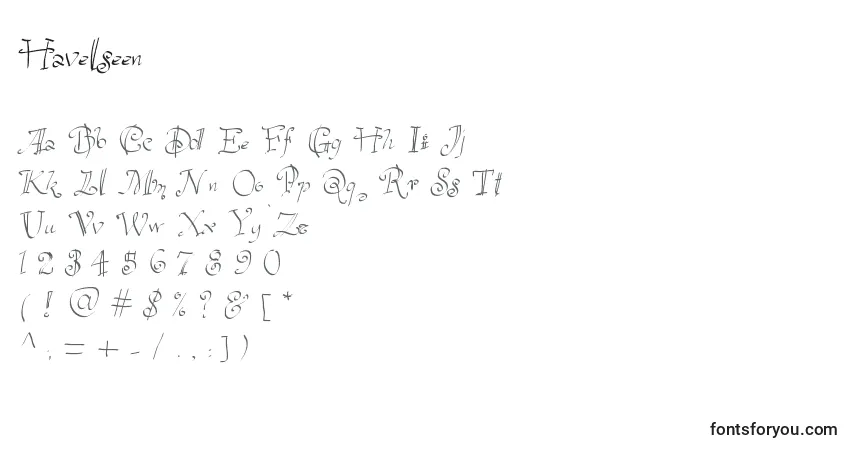 Czcionka Havelseen – alfabet, cyfry, specjalne znaki