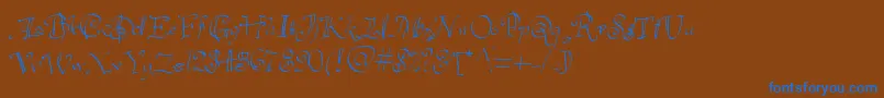 Havelseen Font – Blue Fonts on Brown Background