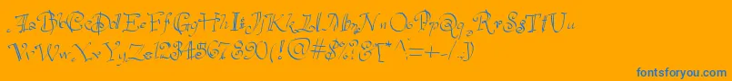 フォントHavelseen – オレンジの背景に青い文字