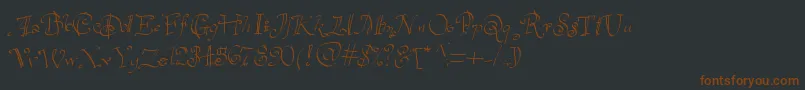 Havelseen-fontti – ruskeat fontit mustalla taustalla