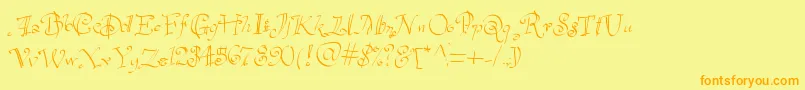 Havelseen Font – Orange Fonts on Yellow Background