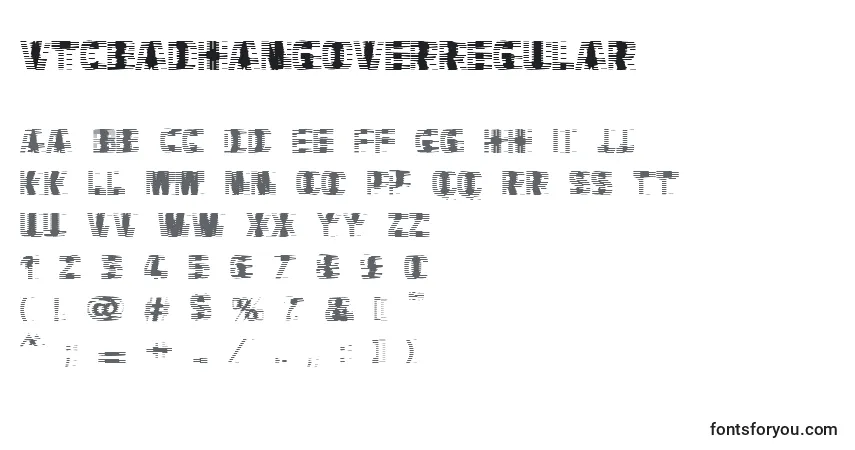 Шрифт VtcbadhangoverRegular – алфавит, цифры, специальные символы