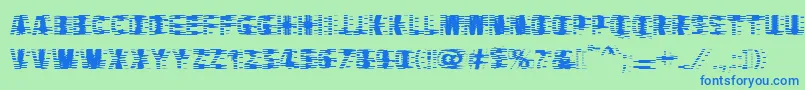 VtcbadhangoverRegular Font – Blue Fonts on Green Background