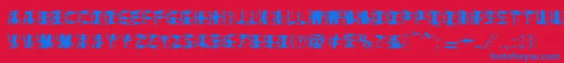 VtcbadhangoverRegular Font – Blue Fonts on Red Background