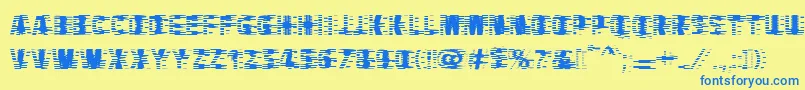 VtcbadhangoverRegular Font – Blue Fonts on Yellow Background