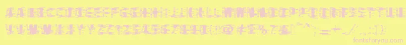 フォントVtcbadhangoverRegular – ピンクのフォント、黄色の背景