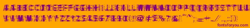 VtcbadhangoverRegular Font – Purple Fonts on Orange Background