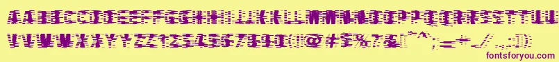 VtcbadhangoverRegular Font – Purple Fonts on Yellow Background