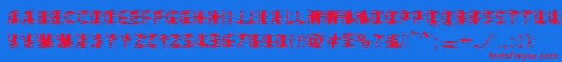 VtcbadhangoverRegular Font – Red Fonts on Blue Background