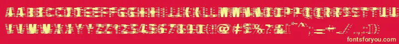 VtcbadhangoverRegular Font – Yellow Fonts on Red Background