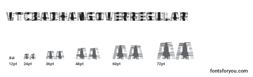 Размеры шрифта VtcbadhangoverRegular