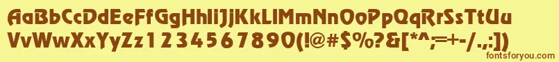 Regata Font – Brown Fonts on Yellow Background