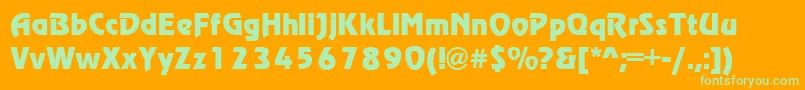 Regata Font – Green Fonts on Orange Background