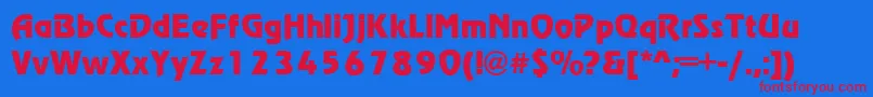 Regata Font – Red Fonts on Blue Background